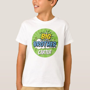 男の子漫画ブックスーパーヒーローベビーシャワービッグブラザー Tシャツ