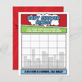 男の子漫画ブックスーパーヒーローベビーシャワービンゴゲーム