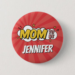 男の子漫画ブックスーパーヒーローベビーシャワーママ 缶バッジ