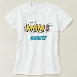 男の子漫画ブックスーパーヒーローベビーシャワーママ Tシャツ
