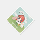 男の子牧場動物農場子供の2歳の誕生日 スタンダードカクテルナプキン (角)
