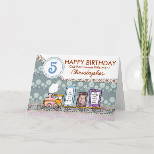 男の子用のスチームトレーンの誕生日カード カード