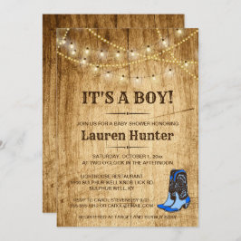 男の子用カントリーベビーシャワー招待状 招待状