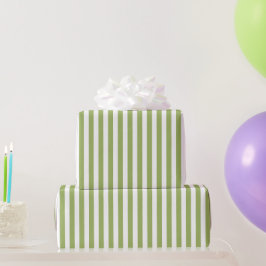 男の子用グリーンストライプの子供の誕生日 ラッピングペーパー