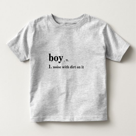 男の子用シャツに汚れが付いている騒音 トドラーTシャツ (正面)