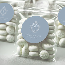 男の子確認ほこりっぽい青い宗教クロスクレスト ラウンドシール