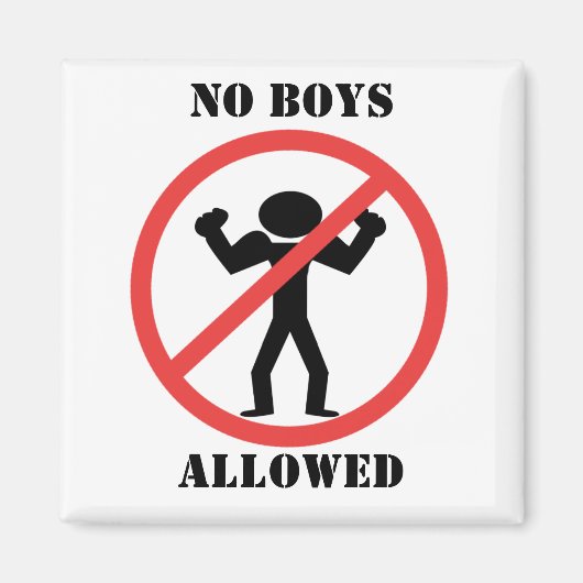 男の子禁止 マグネット (正面)