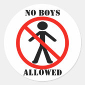 男の子禁止 ラウンドシール (正面)