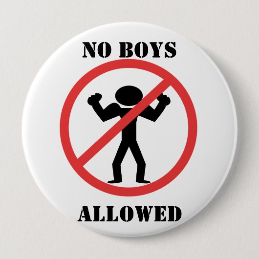 男の子禁止 缶バッジ (正面)