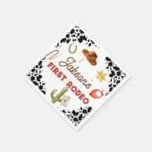 男の子私の最初のロデオカウボーイの1番目の誕生日 スタンダードカクテルナプキン (角)