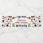 男の子私の最初のロデオカウボーイの1番目の誕生日 ペットボトルラベル (シングルラベル)