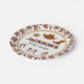 男の子私の最初のロデオカウボーイの1番目の誕生日 ペーパープレート (アングル)