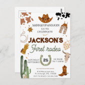 男の子私の最初のロデオカウボーイの1番目の誕生日 ポストカード (正面/裏面)