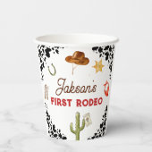 男の子私の最初のロデオカウボーイの1番目の誕生日 紙コップ (裏面)