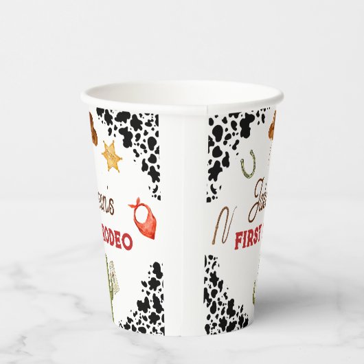 男の子私の最初のロデオカウボーイの1番目の誕生日 紙コップ (右)