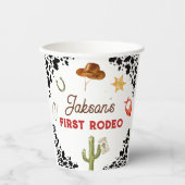 男の子私の最初のロデオカウボーイの1番目の誕生日 紙コップ (正面)