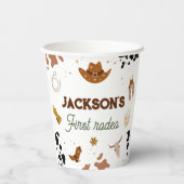 男の子私の最初のロデオカウボーイの1番目の誕生日 紙コップ (裏面)