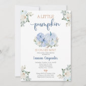 男の子秋ベビーシャワーカボチャ 招待状 (正面)