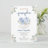 男の子秋ベビーシャワーカボチャ 招待状 (スタンド正面)