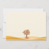 男の子秋ベビーシャワー招待状カードの木離れ々 招待状 (裏面)