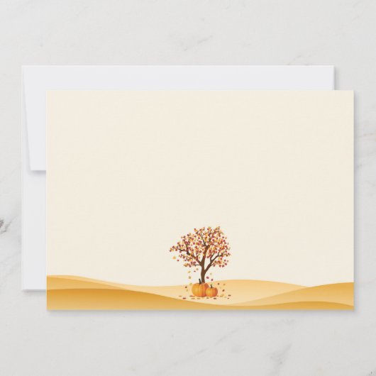 男の子秋ベビーシャワー招待状カードの木離れ々 招待状 (裏面)