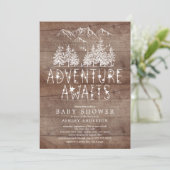 男の子素朴の赤ちゃんシャワーがアドベンチャー待ち 招待状 (スタンド正面)