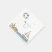 男の子航海のの赤ちゃんシャワー スタンダードカクテルナプキン (角)