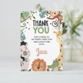 男の子茶色の生まれ緑2歳の野生の2番目の誕生日 サンキューカード (スタンド正面)