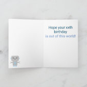 男の子誕生日かわいい漫画ロボットブルー カード (内部)