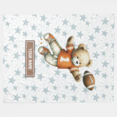 男の子誕生日ギフトアメリカンサッカーテディブランケット フリースブランケット (正面(横))