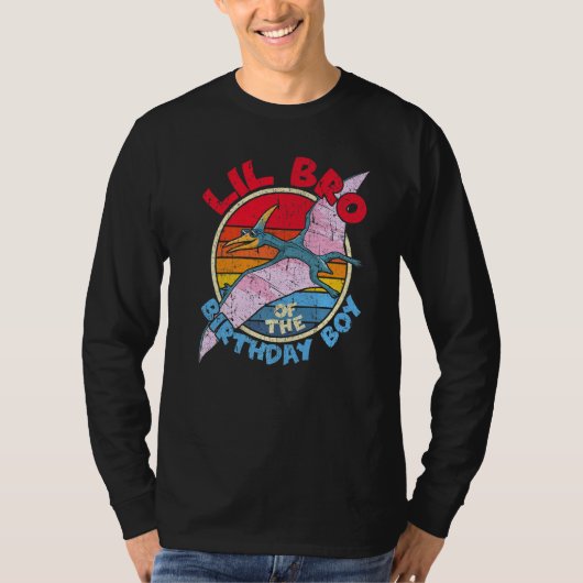 男の子誕生日I Lil Bro I Pterodactylus I Family Ma Tシャツ (正面)