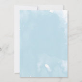 男の子誕生 ブルー風船 リボン 緑の植物 ベビーシャワー 招待状 (裏面)