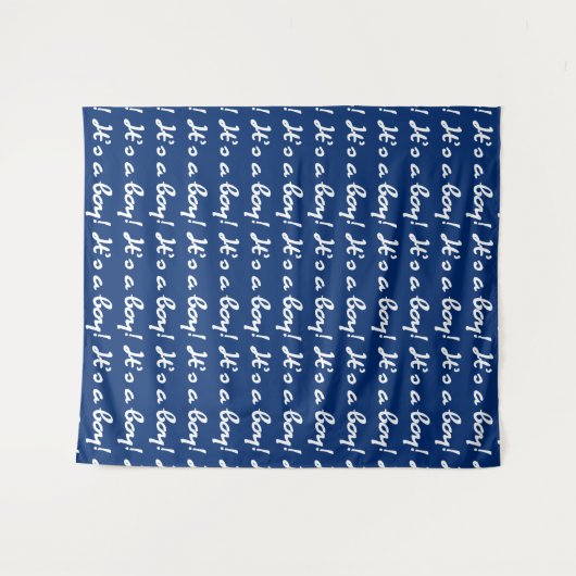 男の子誕生! ホワイトセルフィーバックドロップ タペストリー (正面(横))