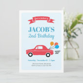 男の子車の誕生日の招待状をからかいます 招待状 (スタンド正面)