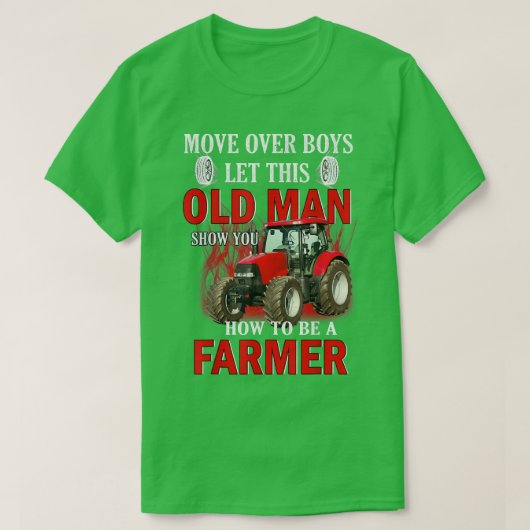 男の子達の上を移動する方法を見せるこの老人 Tシャツ (デザイン正面)