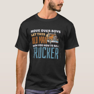 男の子達の上を移動する方法を見せるこの老人 Tシャツ