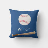 男の子野球及びこうもりのカスタムな枕ギフト クッション (正面)