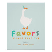 男の子間抜けたちガチョウ2nd誕生日のお願いサイン ポスター (正面)