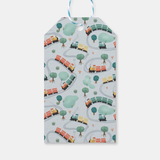 男の子電車ありがとう赤ちゃんシャワー可愛いお願い ギフトタグ (裏面)