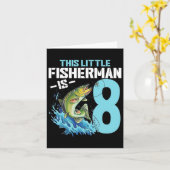 男の子魚釣り誕生日シャツ8歳の男の子フィッシャム カード (黄色い花)