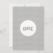 男の子黄色のバンティング建設1歳誕生日 招待状 (裏面)