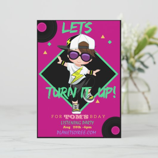 男の子1の誕生日パーティー招待状を表示する 招待状 (スタンド正面)