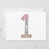 男の子1日の誕生日ボホハートパーティー写真 招待状 (裏面)