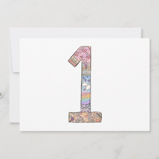 男の子1日の誕生日ボホハートパーティー写真 招待状 (裏面)