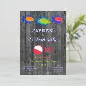 男の子1日の誕生日リトルフィッシャーマンオフィシャルワン 招待状 (スタンド正面)