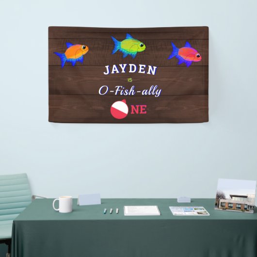 男の子1日の誕生日リトルフィッシャーマンオフィシャルワン 横断幕 (トレードショー)