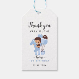 男の子1歳の誕生日お願いサンキューサンキューラベル ギフトタグ