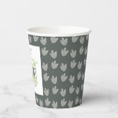 男の子1歳の誕生日かわいいジャングル恐竜の水色 紙コップ (左)