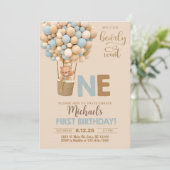 男の子1歳の誕生日の招待状を待つことができる。 招待状 (スタンド正面)