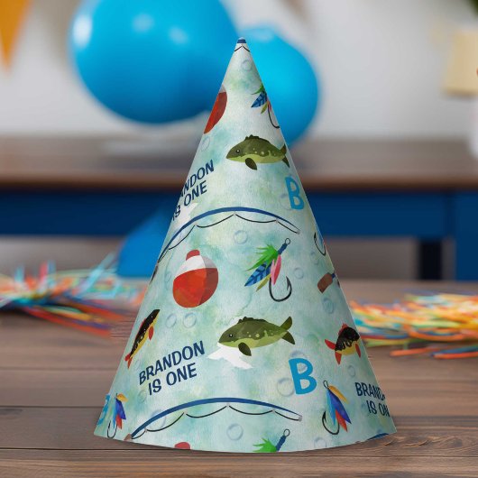 男の子1歳の誕生日オフィッシュの魚釣りをテーマ パーティーハット